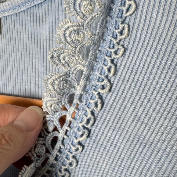 NWT Altar’d State Boho Top Women’s Large Crochet Neck Ribbed Long Sleeve - Picture 6 of 14